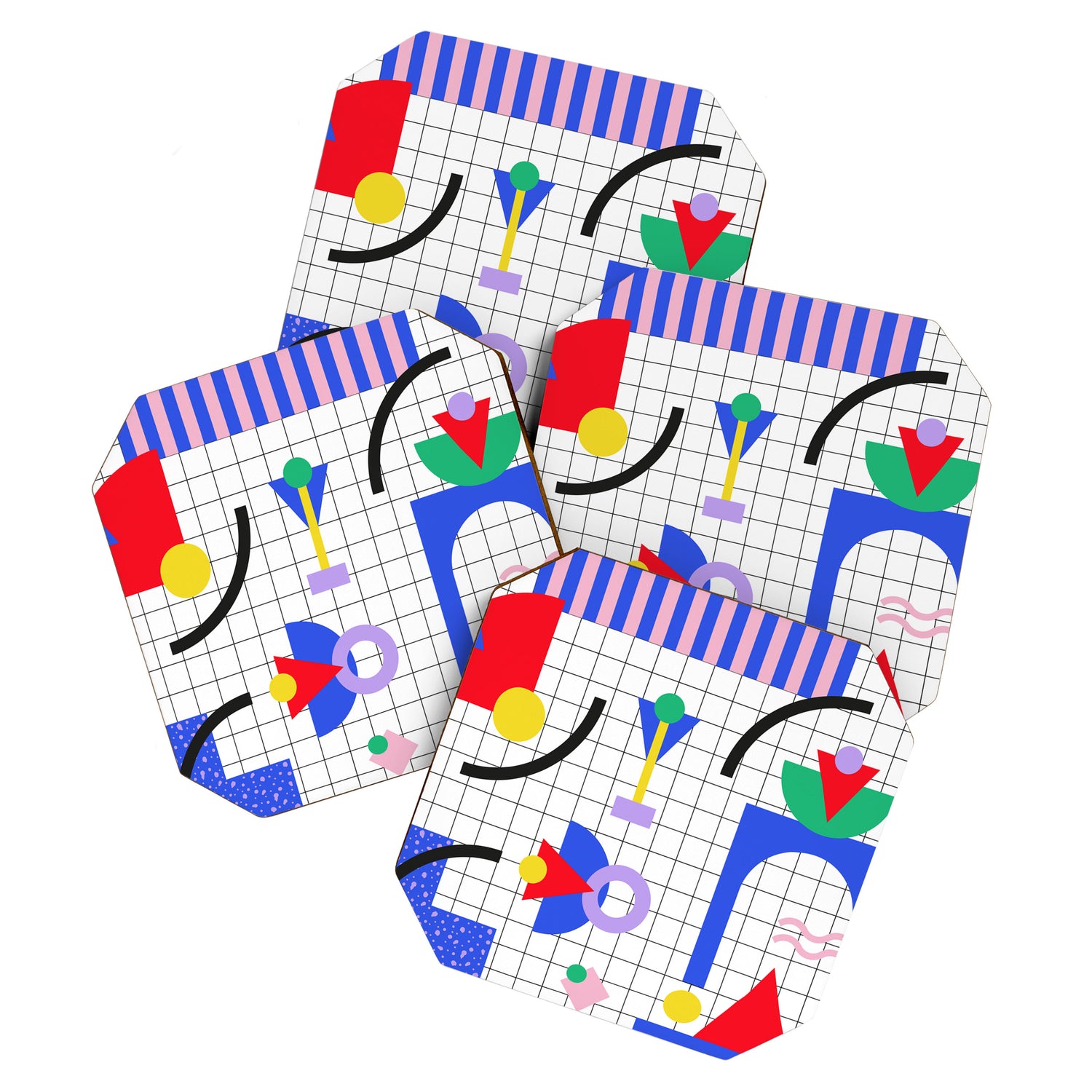 Memphis pattern 88 - 80s / 90s Retro Coaster Gallery Image 1