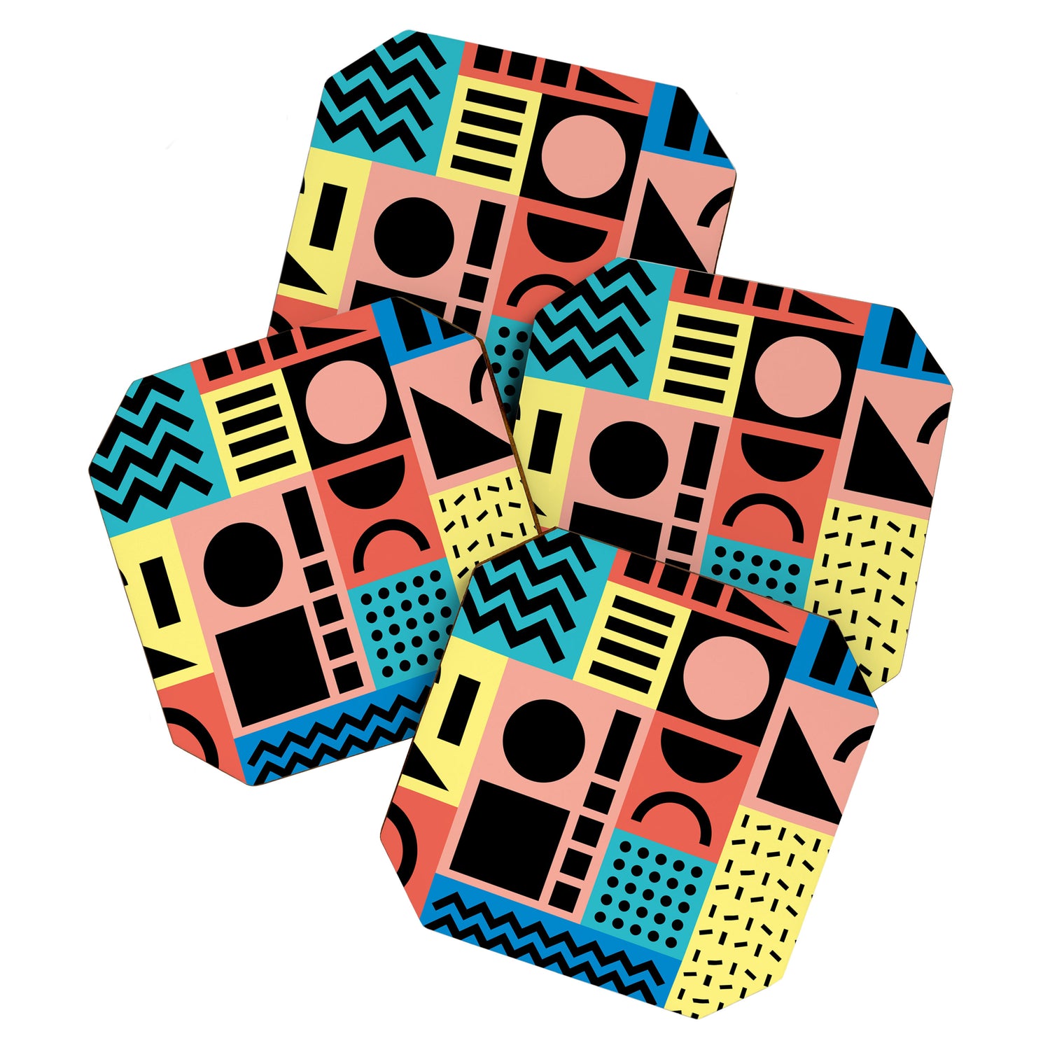 Neo Memphis Pattern 1 - Abstract Geometric / 80s-90s Retro Coaster Gallery Image 1