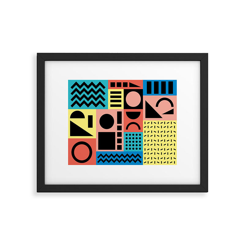 Neo Memphis Pattern 1 - Abstract Geometric / 80s-90s Retro Framed Art Print Gallery Image 5