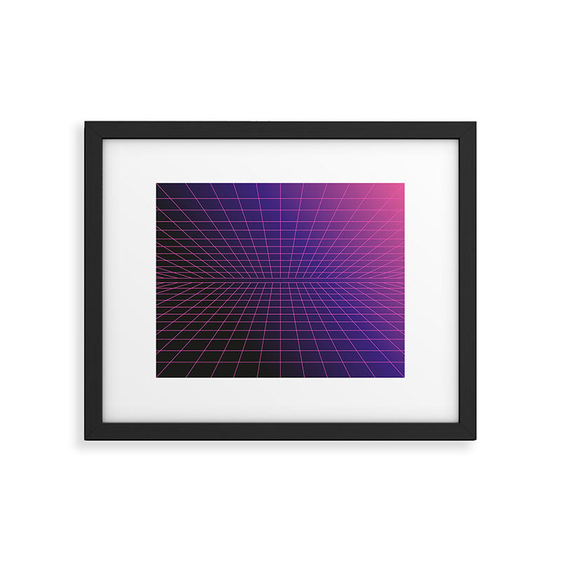 Outrun Grid / 80s Retro Framed Art Print Gallery Image 5