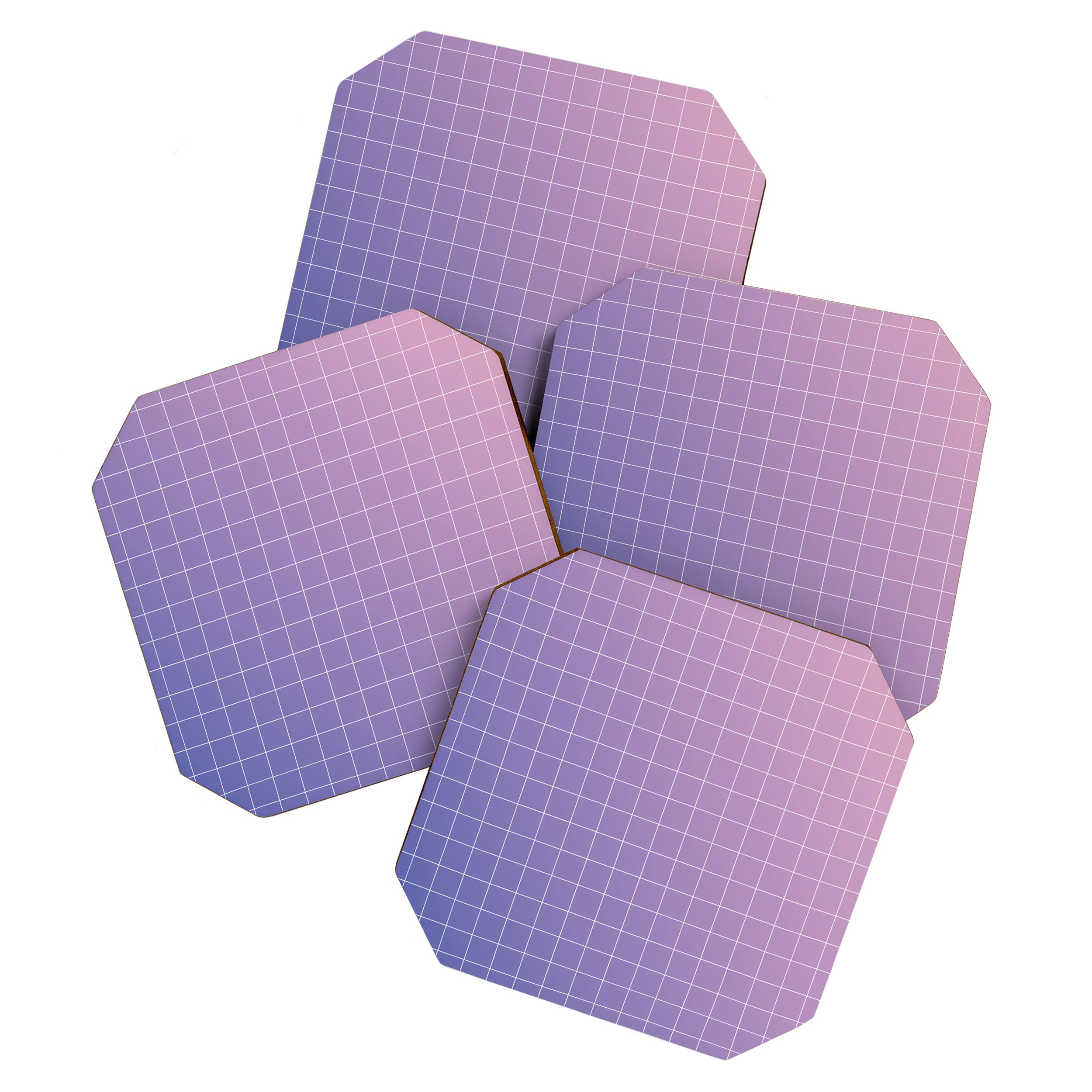 purple / pink - grid Coaster Gallery Image 1