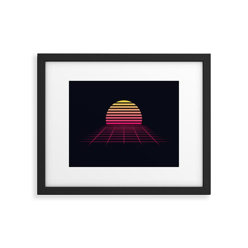Retrowave sunset 2 / 80s - 90s Retro Framed Art Print Gallery Image 5