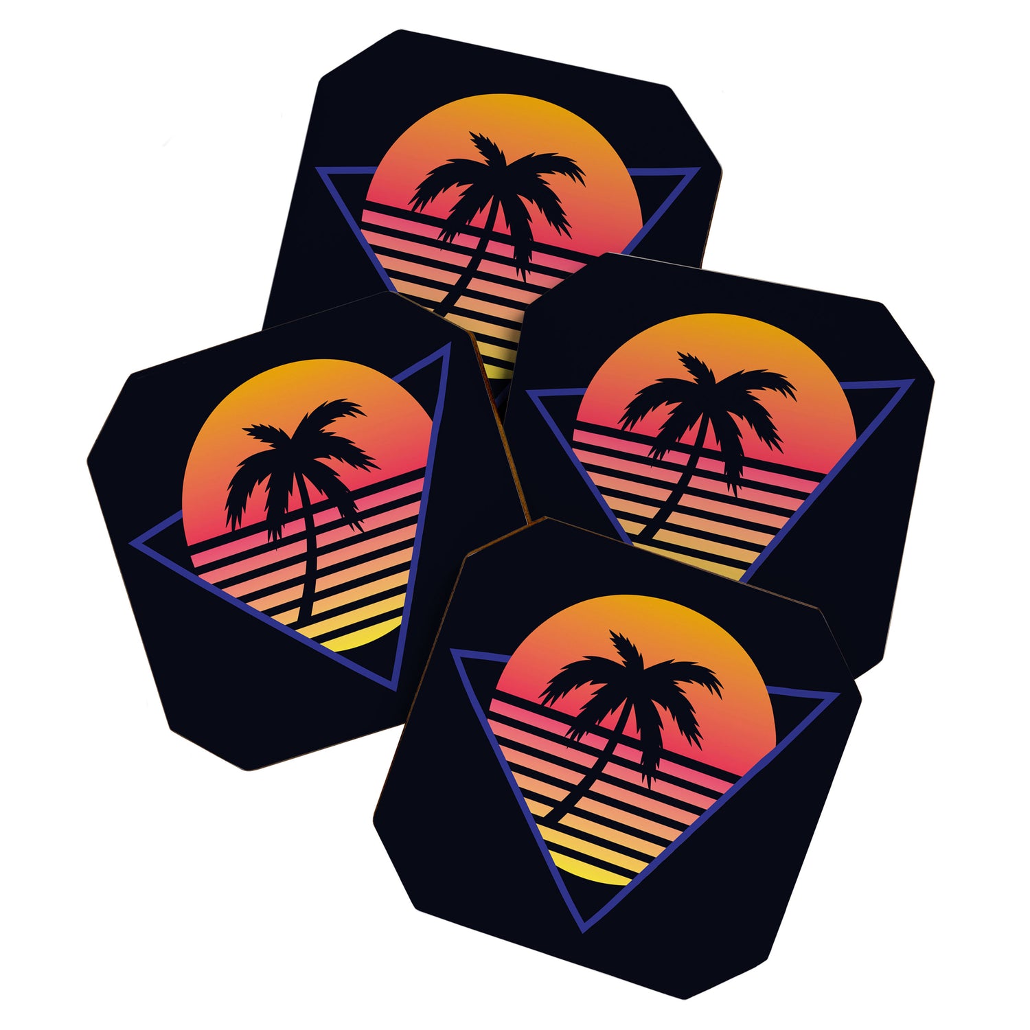 Retrowave sunset 3 / 80s - 90s Retro Coaster Gallery Image 1