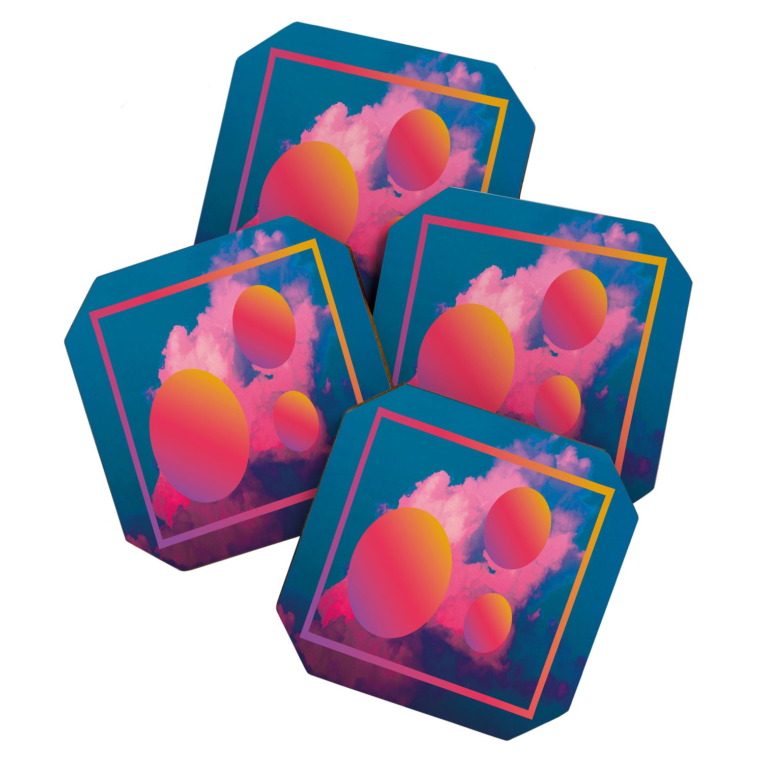 Vaporwave sky 1 / Rise / 80s / 90s / aesthetic Coaster Gallery Image 1