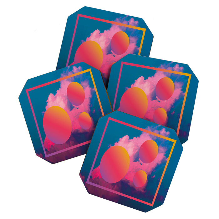 Vaporwave sky 1 / Rise / 80s / 90s / aesthetic Coaster Gallery Image 1