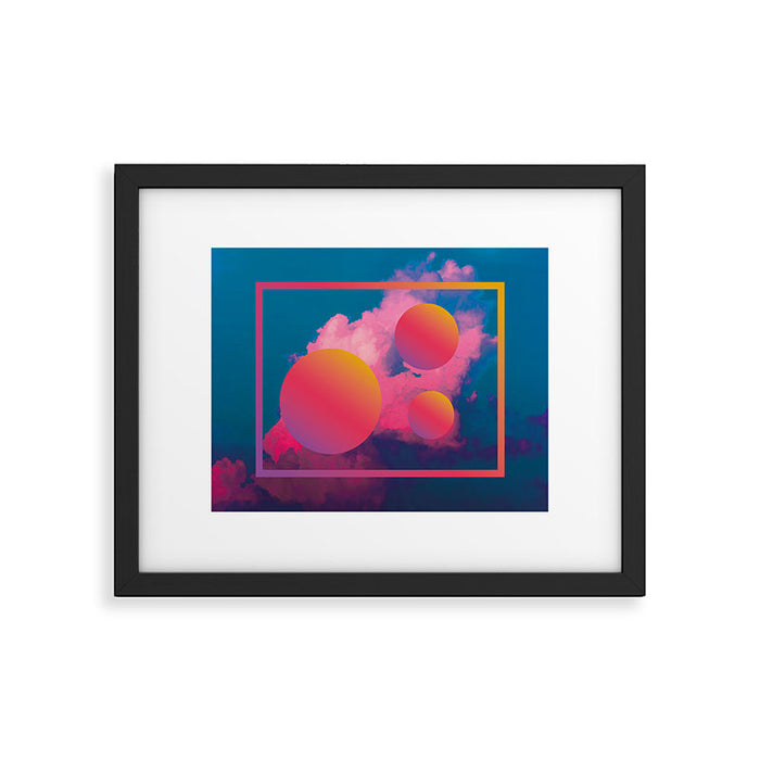 Vaporwave sky 1 / Rise / 80s / 90s / aesthetic Framed Art Print Gallery Image 1