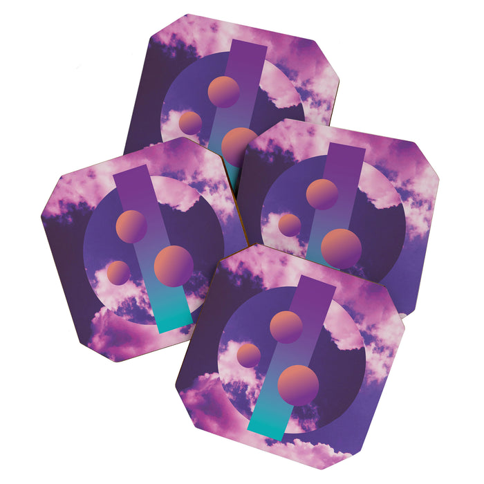 Vaporwave sky 3 / Circles / 80s / 90s / aesthetic Coaster Gallery Image 1