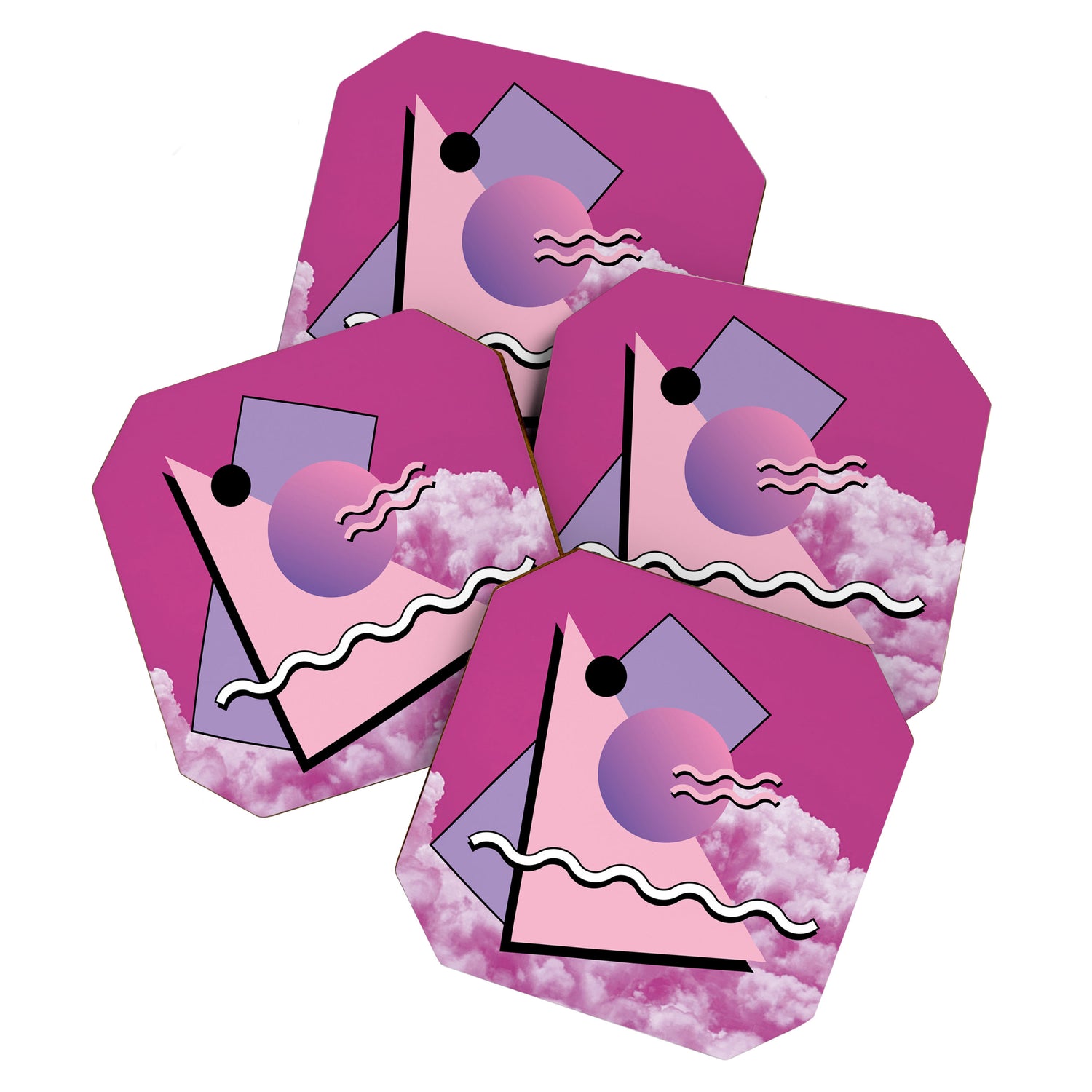 Vaporwave sky 5 / Pink Sky / 80s / 90s / aesthetic Coaster Gallery Image 1