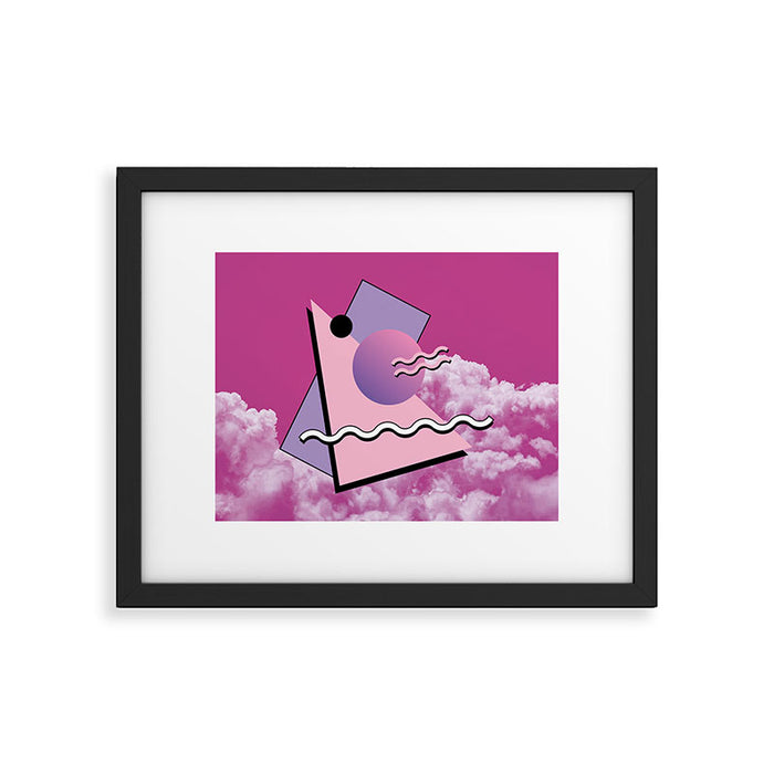 Vaporwave sky 5 / Pink Sky / 80s / 90s / aesthetic Framed Art Print Gallery Image 1