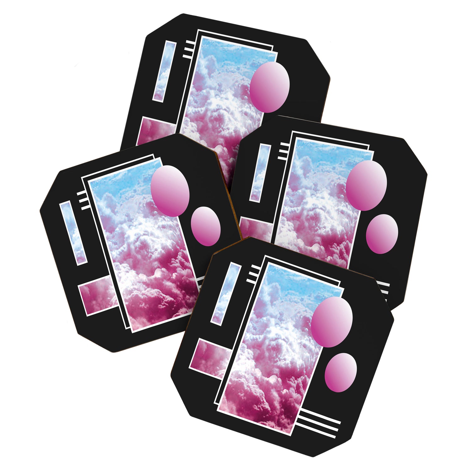 Vaporwave sky / Shapes / 80s / 90s / aesthetic Coaster Gallery Image 1