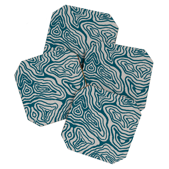 Aquamarine Brush Rivers Coaster Gallery Image 1