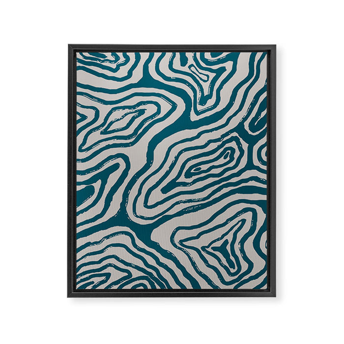 Aquamarine Brush Rivers Framed Canvas Print Gallery Image 1