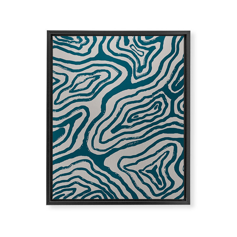 Aquamarine Brush Rivers Framed Canvas Print Gallery Image 8