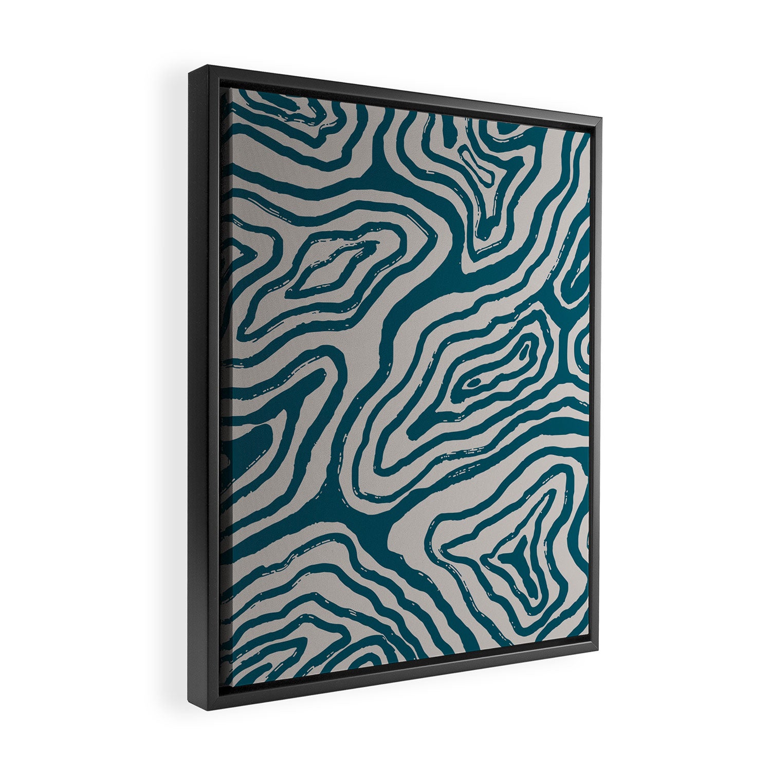 Aquamarine Brush Rivers Framed Canvas Print Gallery Image 2