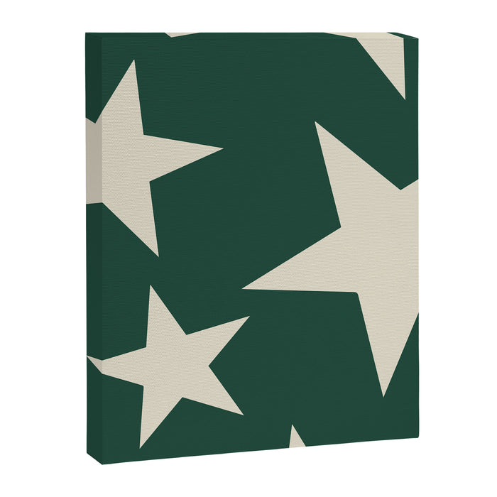 Big Ol Stars Old Money Green Canvas Print Gallery Image 1