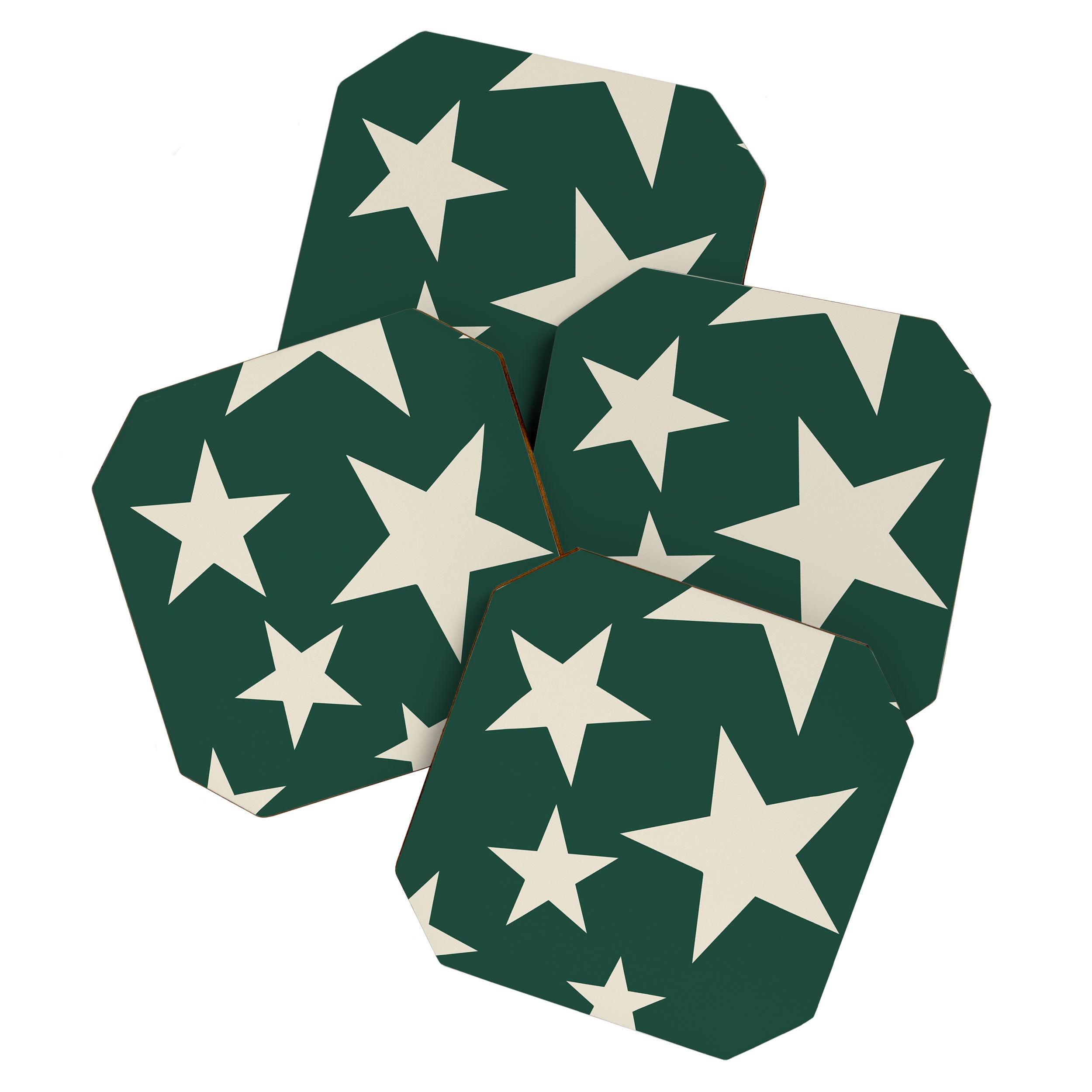 Big Ol Stars Old Money Green Coaster Gallery Image 1