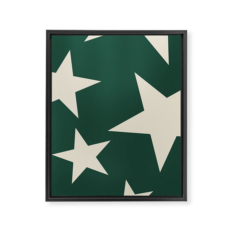 Big Ol Stars Old Money Green Framed Canvas Print Gallery Image 8