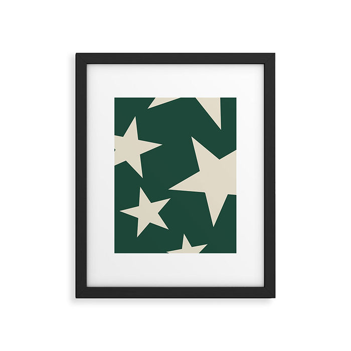 Big Ol Stars Old Money Green Framed Art Print Gallery Image 1