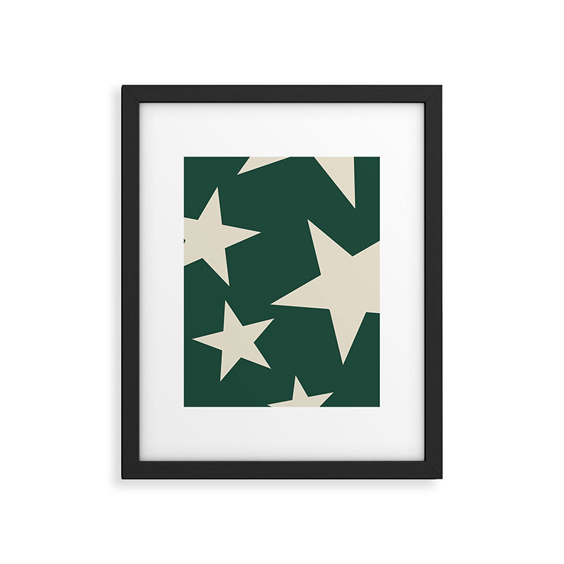 Big Ol Stars Old Money Green Framed Art Print Gallery Image 6