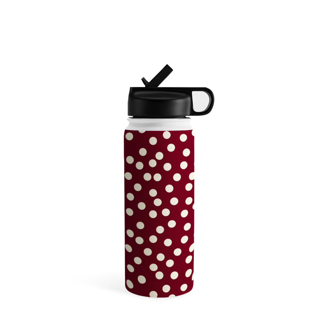 Bordeaux Scatter Dots Water Bottle Gallery Image 1
