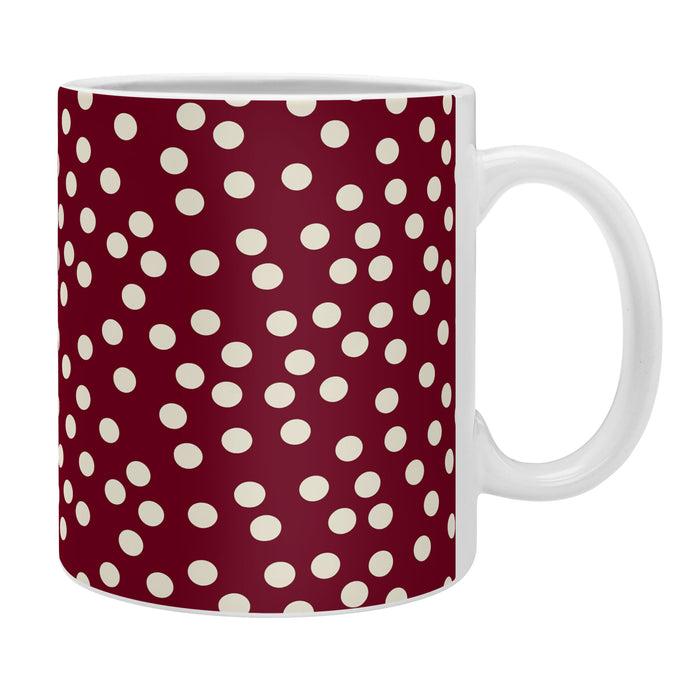 Bordeaux Scatter Dots Coffee Mug Gallery Image 1