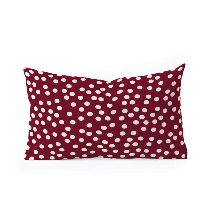Bordeaux Scatter Dots Rectangular Pillow Gallery Image 1