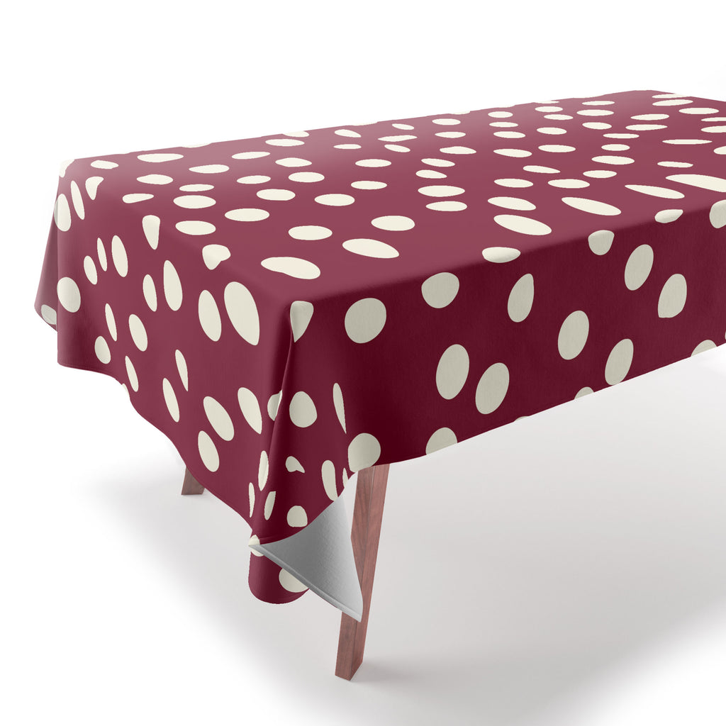 Bordeaux Scatter Dots Tablecloth Gallery Image 2