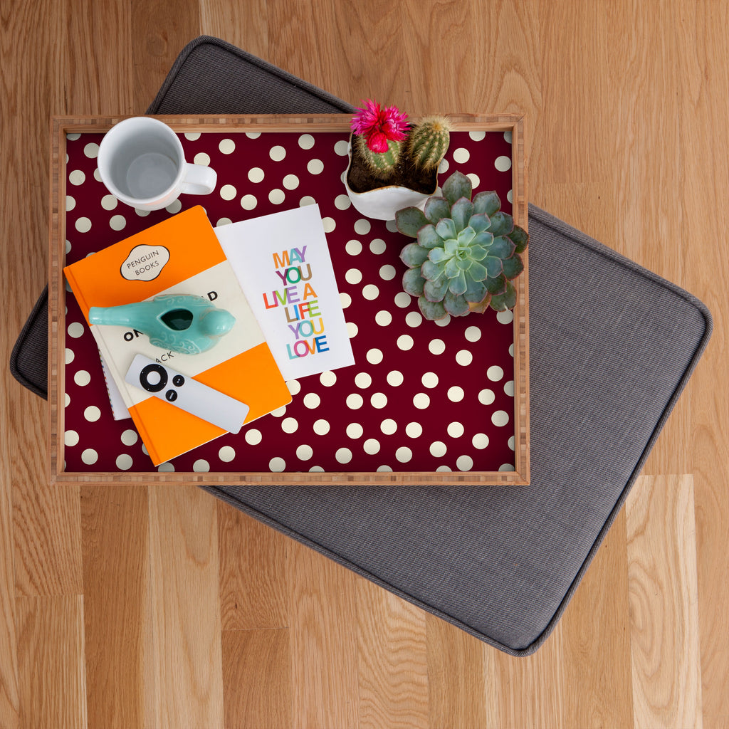 Bordeaux Scatter Dots Serving Tray Gallery Image 2