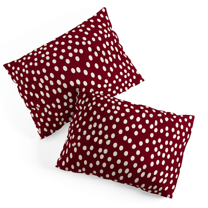 Bordeaux Scatter Dots Pillow Sham Gallery Image 1