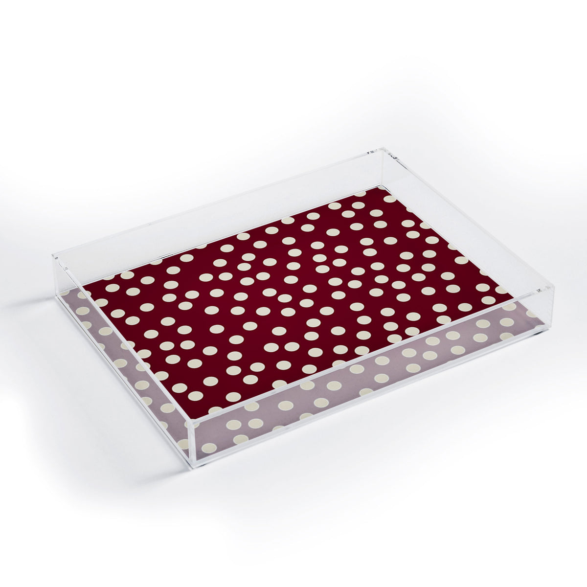 Bordeaux Scatter Dots Acrylic Tray Gallery Image 1