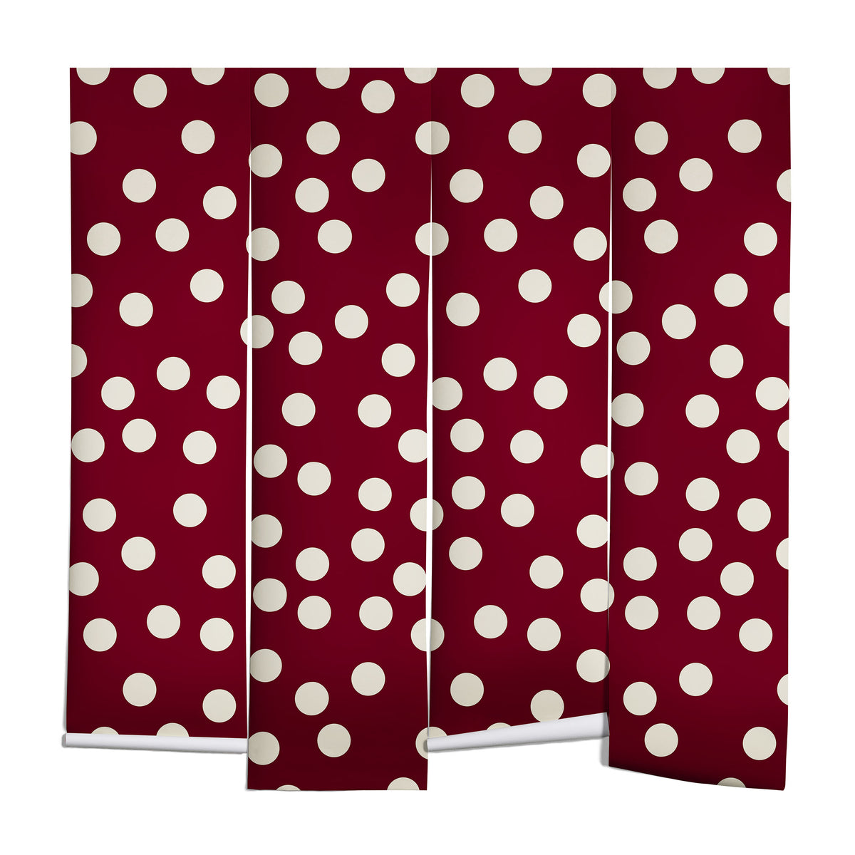 Bordeaux Scatter Dots Wall Mural Gallery Image 1