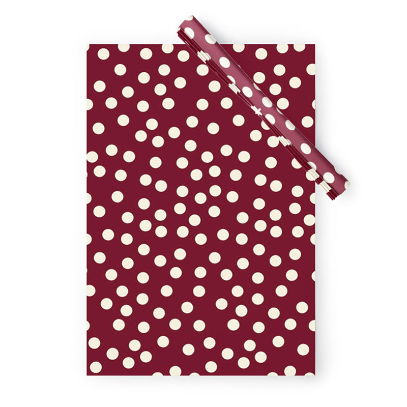 Bordeaux Scatter Dots Wrapping Paper Gallery Image 1