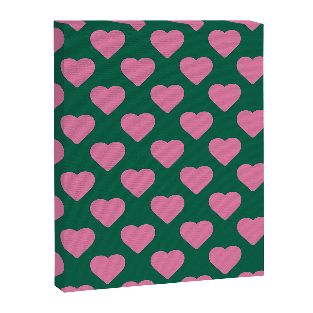 Bubblegum and Forest Just Hearts Canvas Print Gallery Image 6