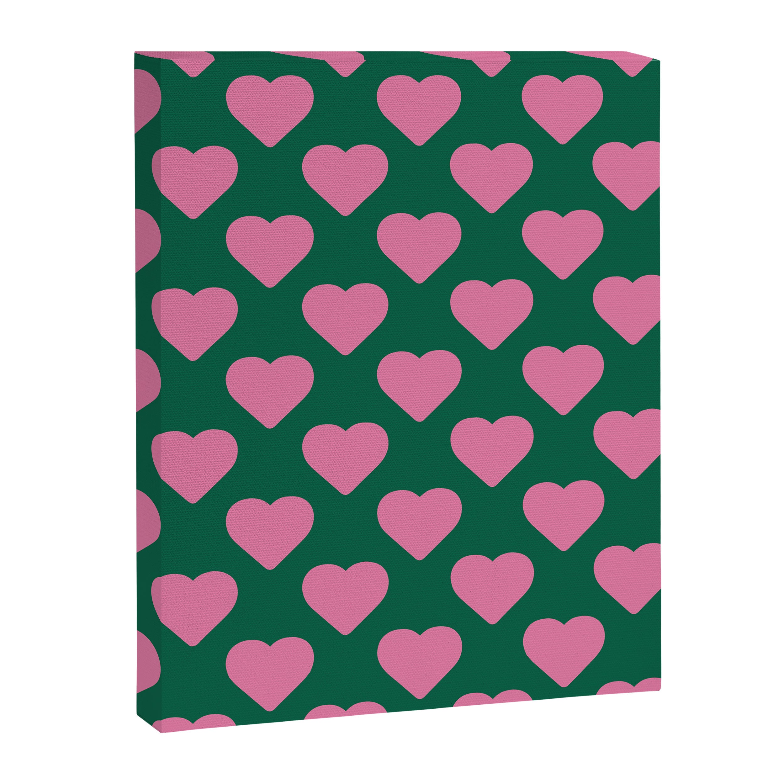 Bubblegum and Forest Just Hearts Canvas Print Gallery Image 6