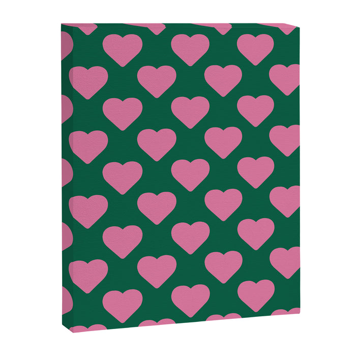 Bubblegum and Forest Just Hearts Canvas Print Gallery Image 1