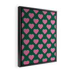 Bubblegum and Forest Just Hearts Framed Canvas Print Gallery Image 2