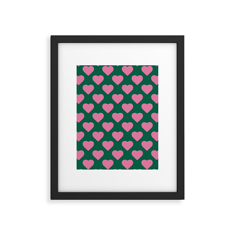Bubblegum and Forest Just Hearts Framed Art Print Gallery Image 5