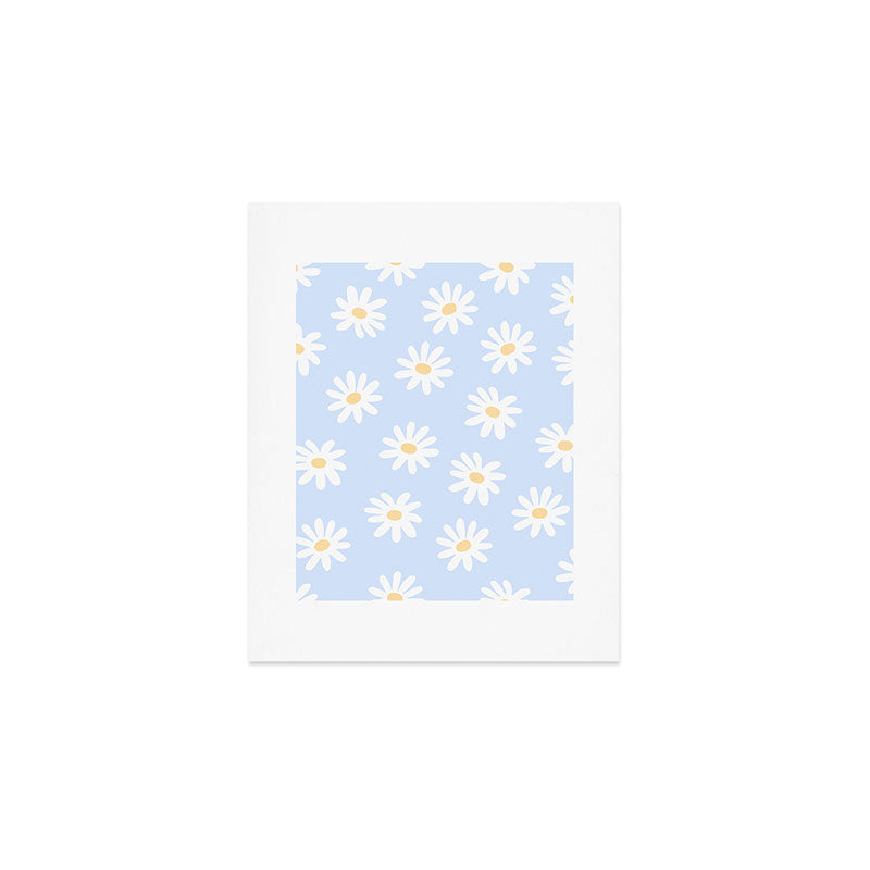 Daisies Baby Blue Art Print Gallery Image 1