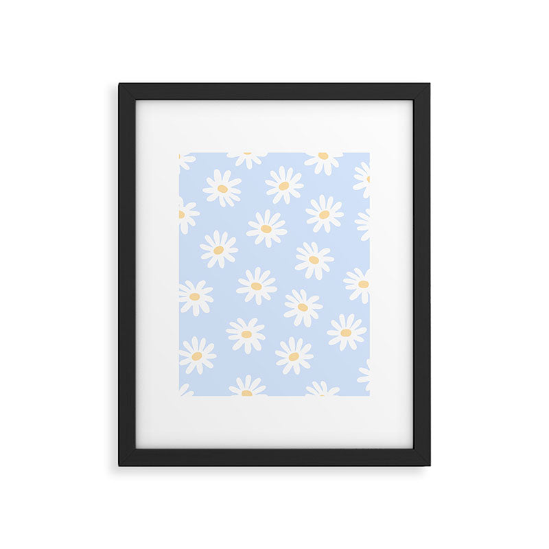 Daisies Baby Blue Framed Art Print Gallery Image 6