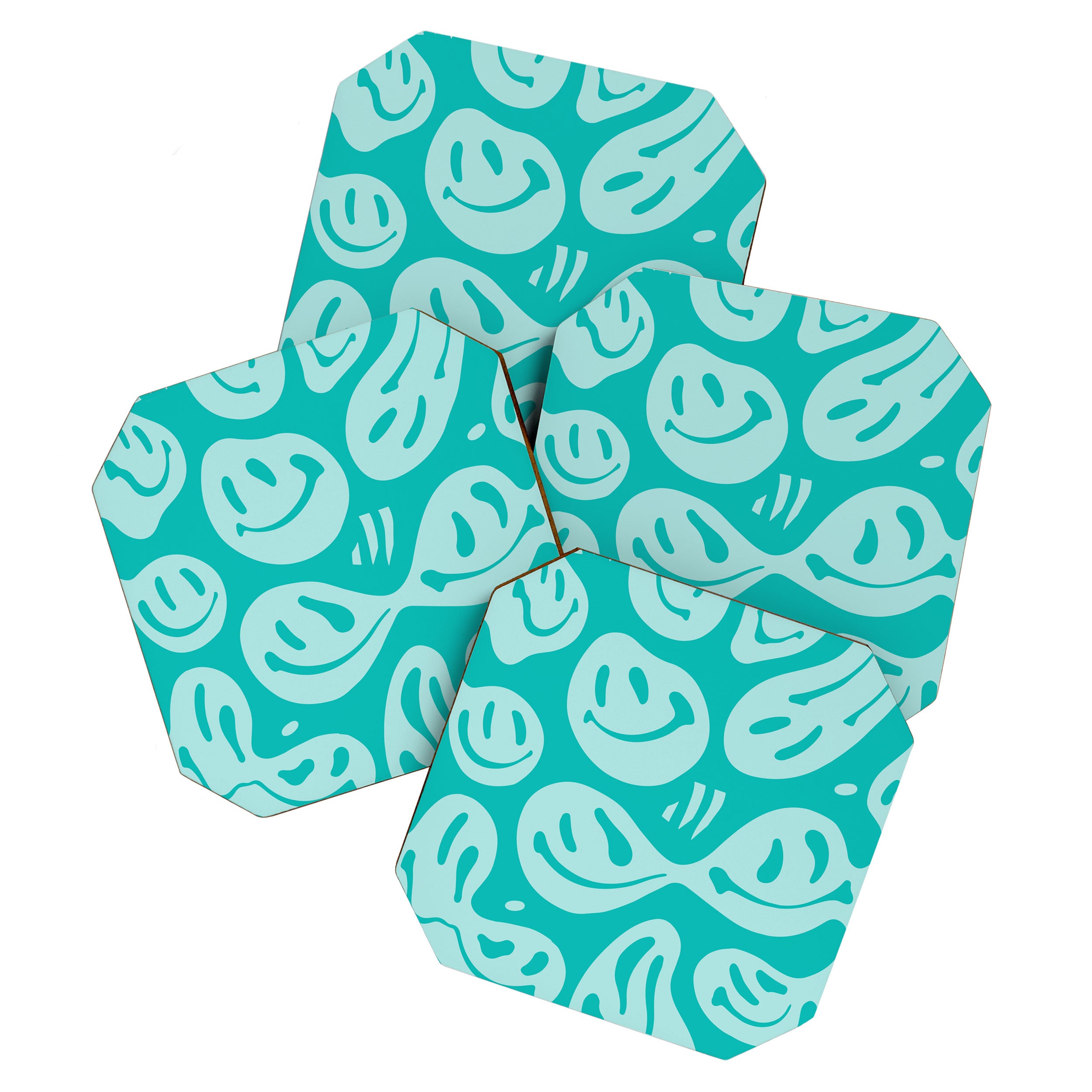Eggshell Blue Melted Happiness Coaster Gallery Image 1