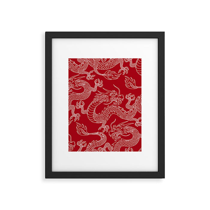 Lunar Year White Dragon Framed Art Print Gallery Image 1