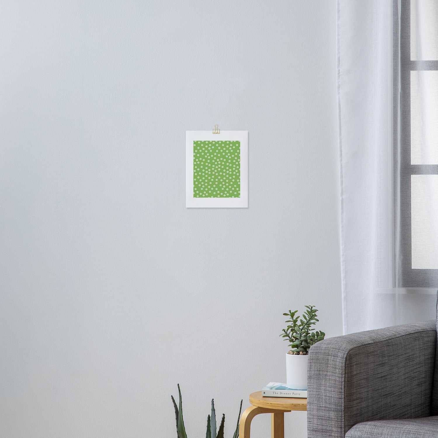 Matcha Green Scatter Dots Art Print Gallery Image 3