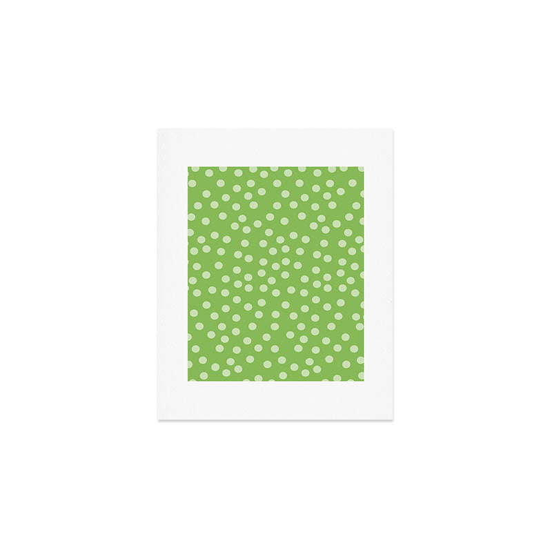 Matcha Green Scatter Dots Art Print Gallery Image 1