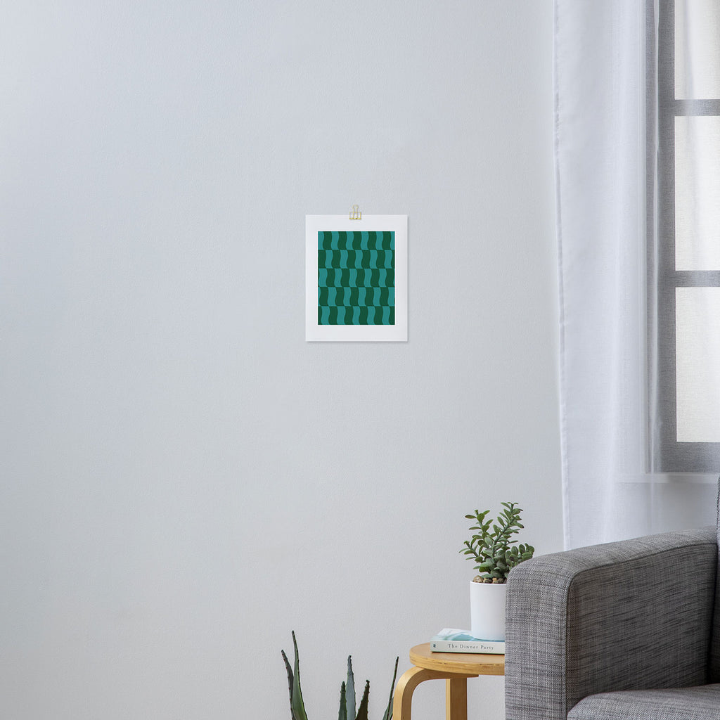 Money Green Wavy Blocks Art Print Gallery Image 3