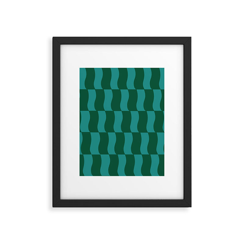 Money Green Wavy Blocks Framed Art Print Gallery Image 6