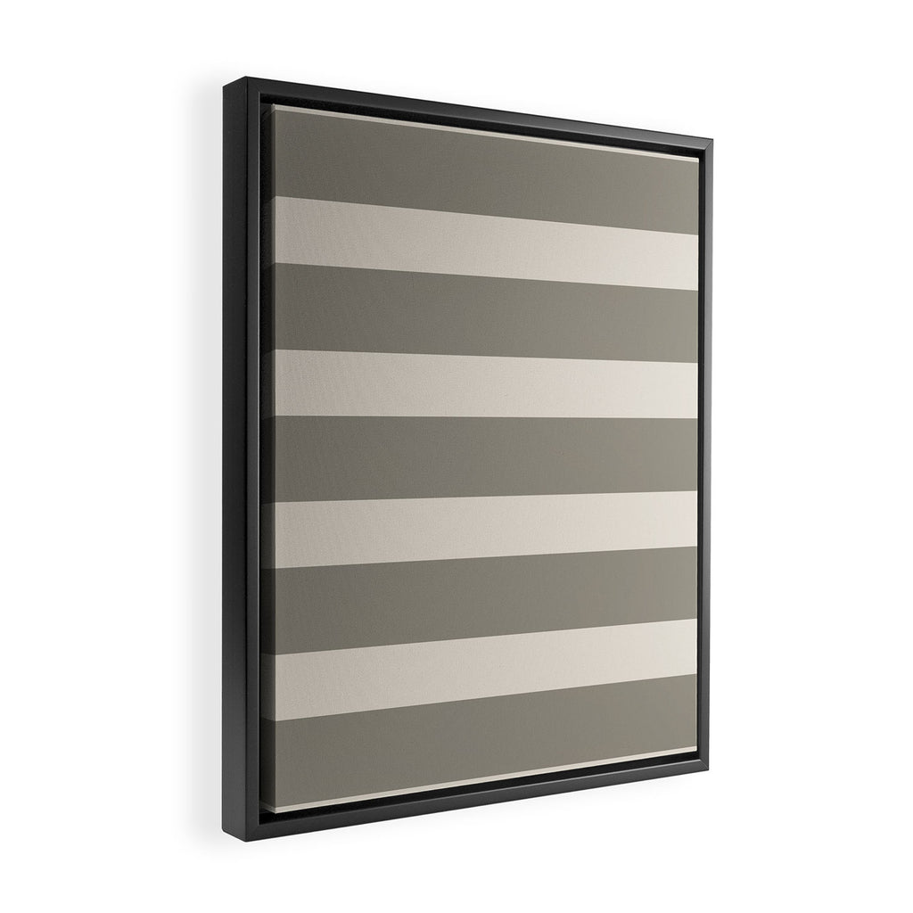 Neutral Maxi Stripes Framed Canvas Print Gallery Image 2