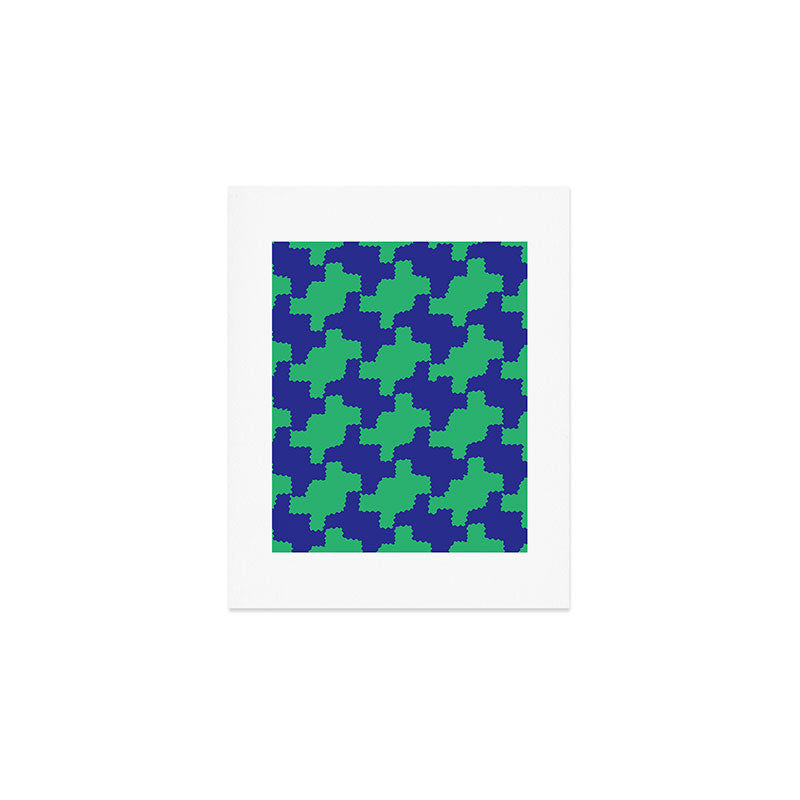  Ocean Crinkle Houndstooth Art Print Gallery Image 1