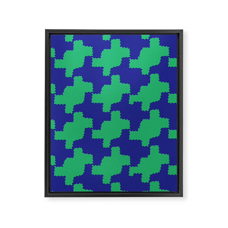  Ocean Crinkle Houndstooth Framed Canvas Print Gallery Image 6