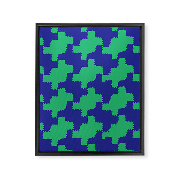  Ocean Crinkle Houndstooth Framed Canvas Print Gallery Image 1