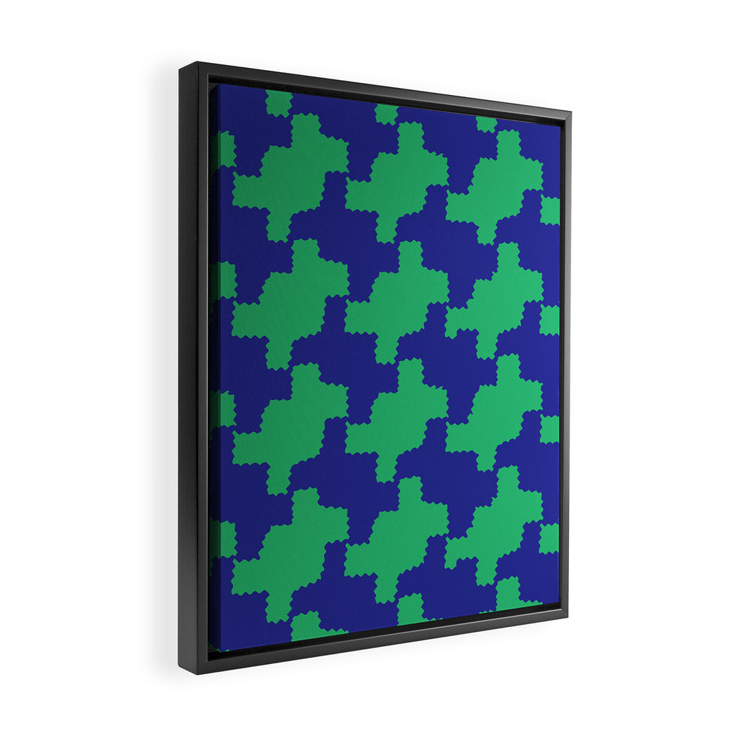  Ocean Crinkle Houndstooth Framed Canvas Print Gallery Image 2